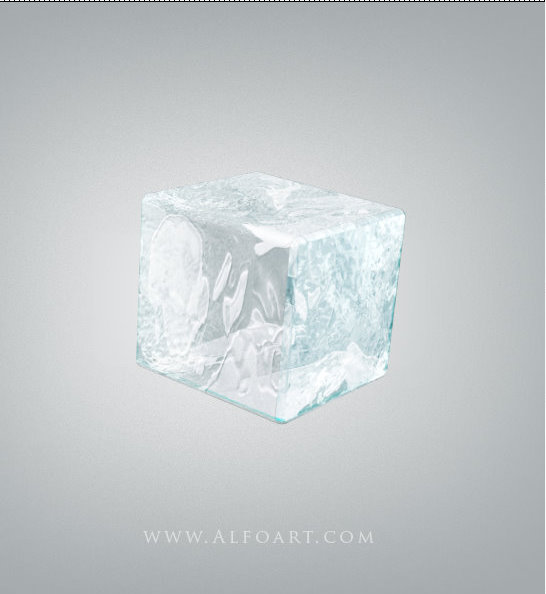 Ice cube 3D photoshop tools tutorial. 3D scene ice cube and cherry inside, ice txture effect in photoshop, ice reflection, 3D rendering, 3D light effects, realistic ice effectt, winterphotoshop  ideas